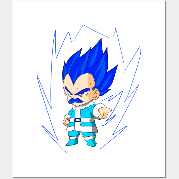 vegeta ssj blue in christmas cosplay Wall Art by jorge_lebeau